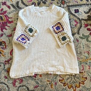 Short Sleeve Crochet Sweater
